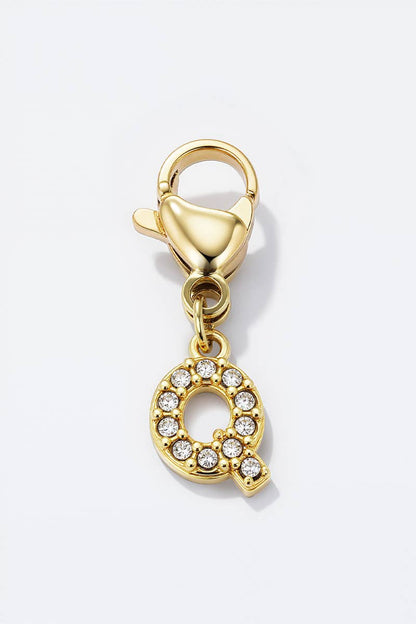 Charm breloque strassé CHARM-LETTRES-STRASS CHARM-LETTRES