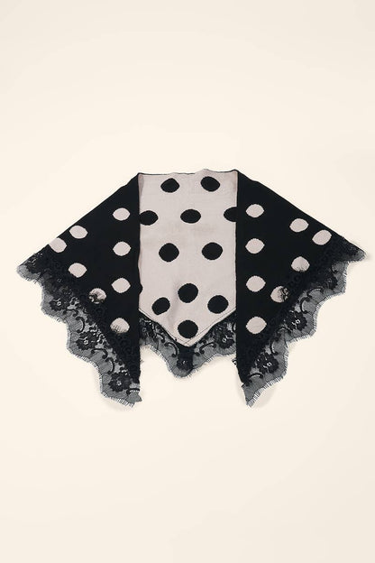 Écharpe triangle à pois et dentelle FL605DF