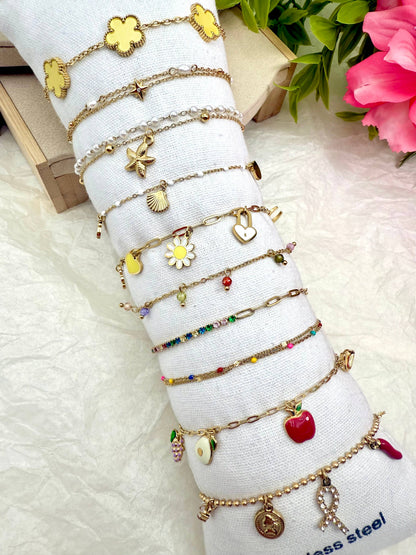 Set 10 bracelets en acier inoxydable sans présentoir SET327