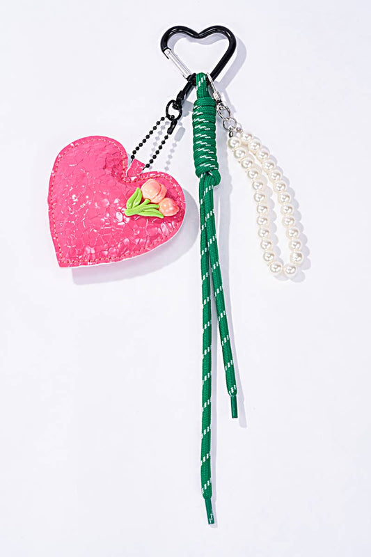 Heart bag charm and keyring PC51