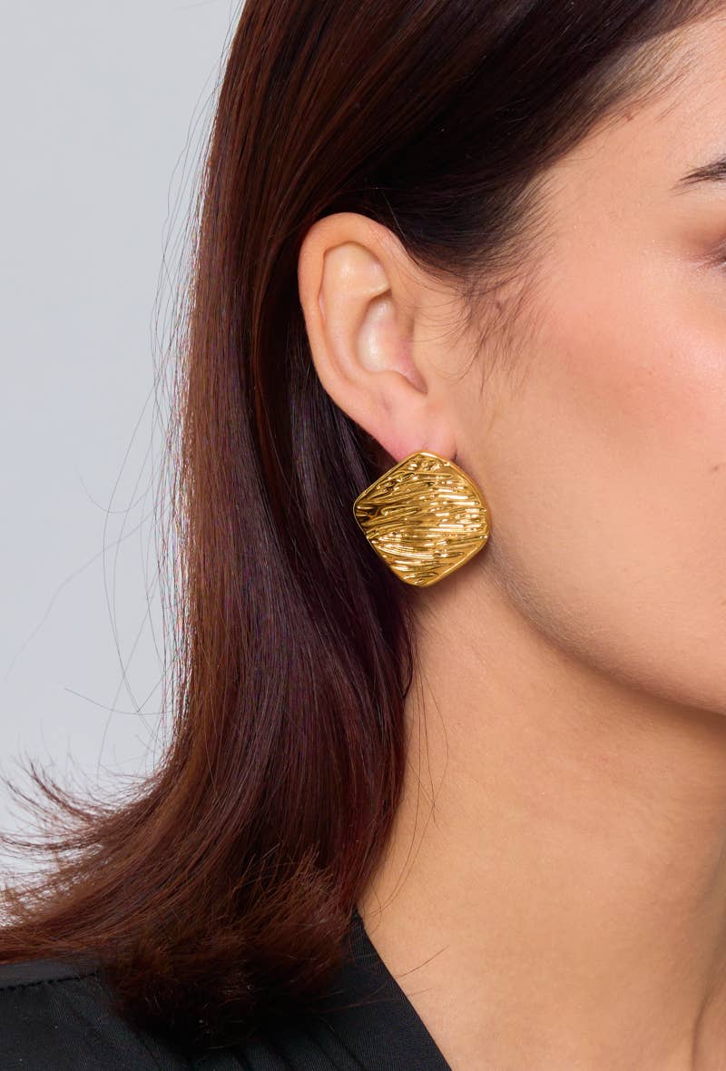 Boucles d'oreilles ondulées texturées 124AQ41