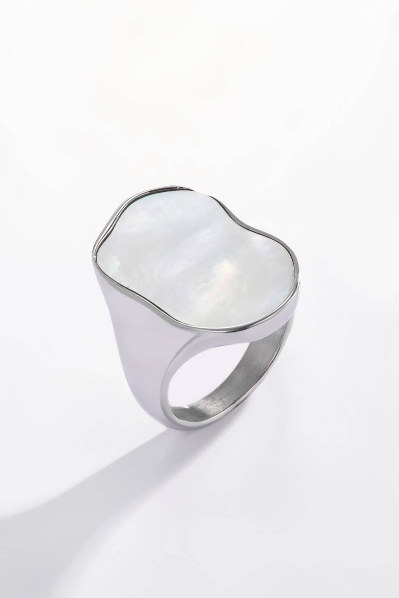 Bague nacré en acier inoxydable 424YC02