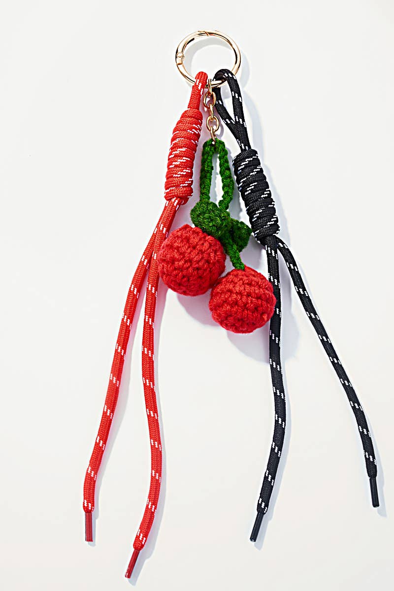 Grigri de sac et porte-clé Cerise en crochet PC012HZ