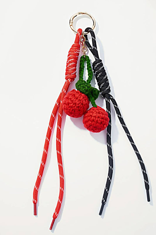 Grigri de sac et porte-clé Cerise en crochet PC012HZ