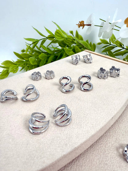 Set of 10 stainless steel earcuffs SET287