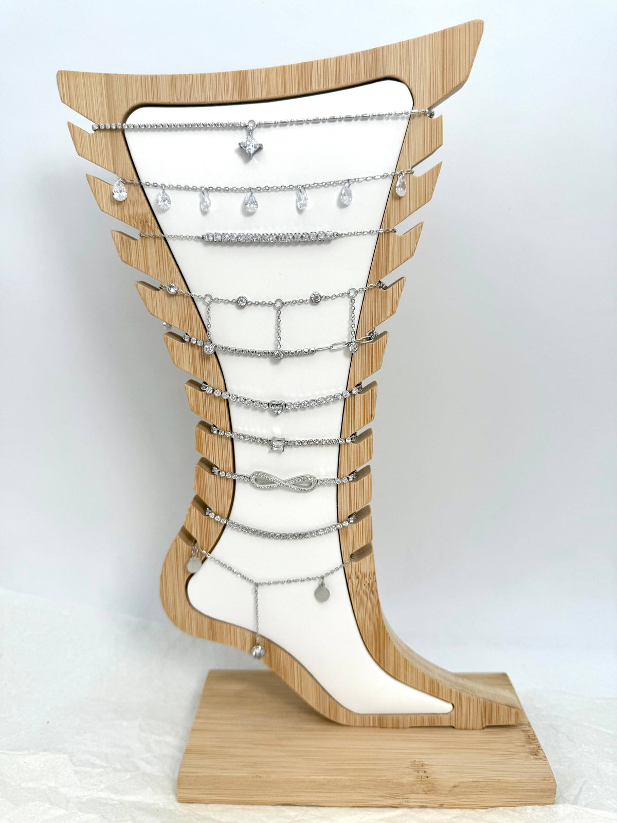 Set of 10 stainless steel anklets SET300