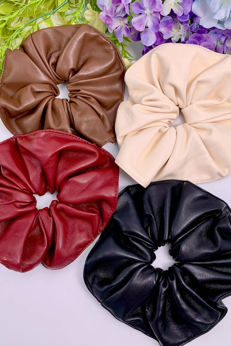 Faux leather scrunchie FQ84