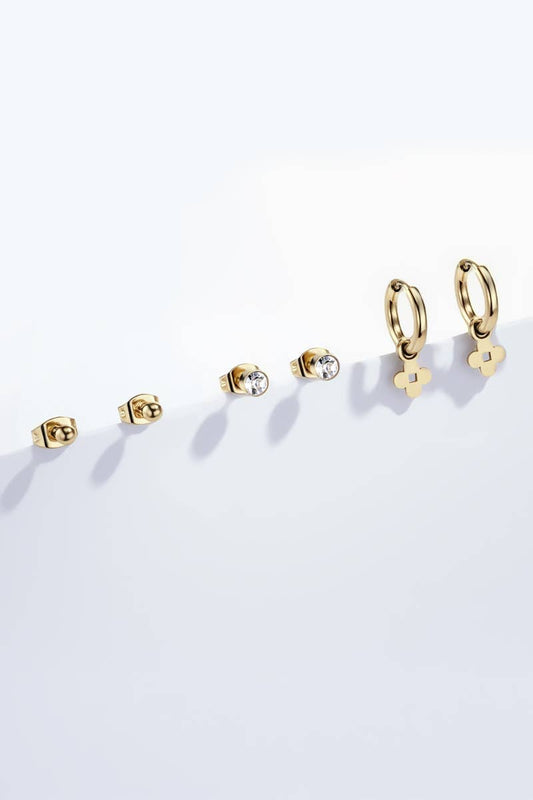 Clover hoop earrings, zircon studs and 124RX135