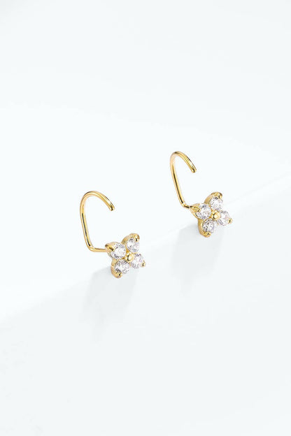 Boucles d'oreilles trèfle en acier inoxydable 124AQ730