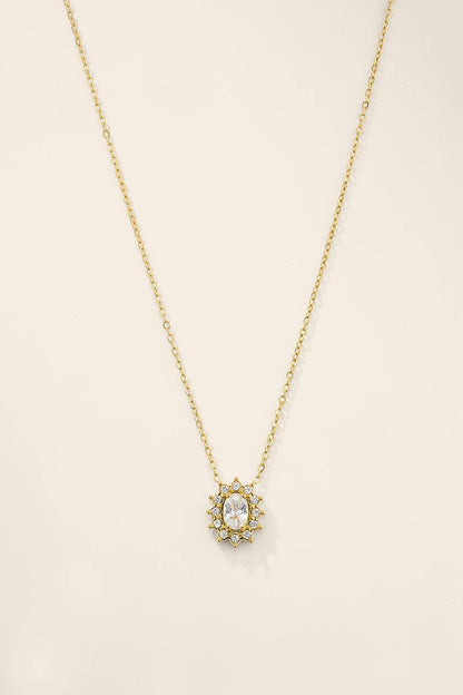 Collier pendentif halo en acier inoxydable 224AQ367