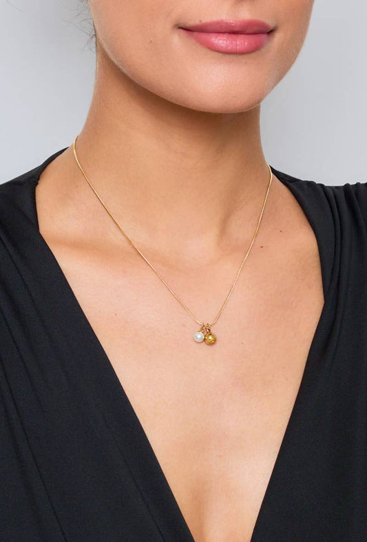 Collier avec perle en acier inoxydable 224DY18