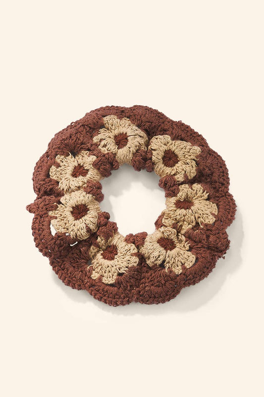 Chouchou élastique en crochet fleurs FQ310HS
