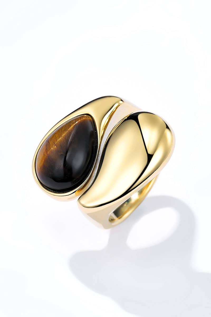 Stainless steel Tiger's eye ring 424AQ146