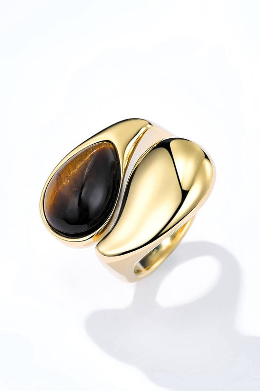 Stainless steel Tiger's eye ring 424AQ146