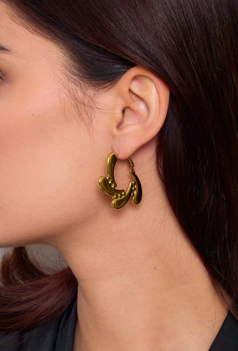 Boucles d'oreilles créoles en acier inoxydable 124RX13