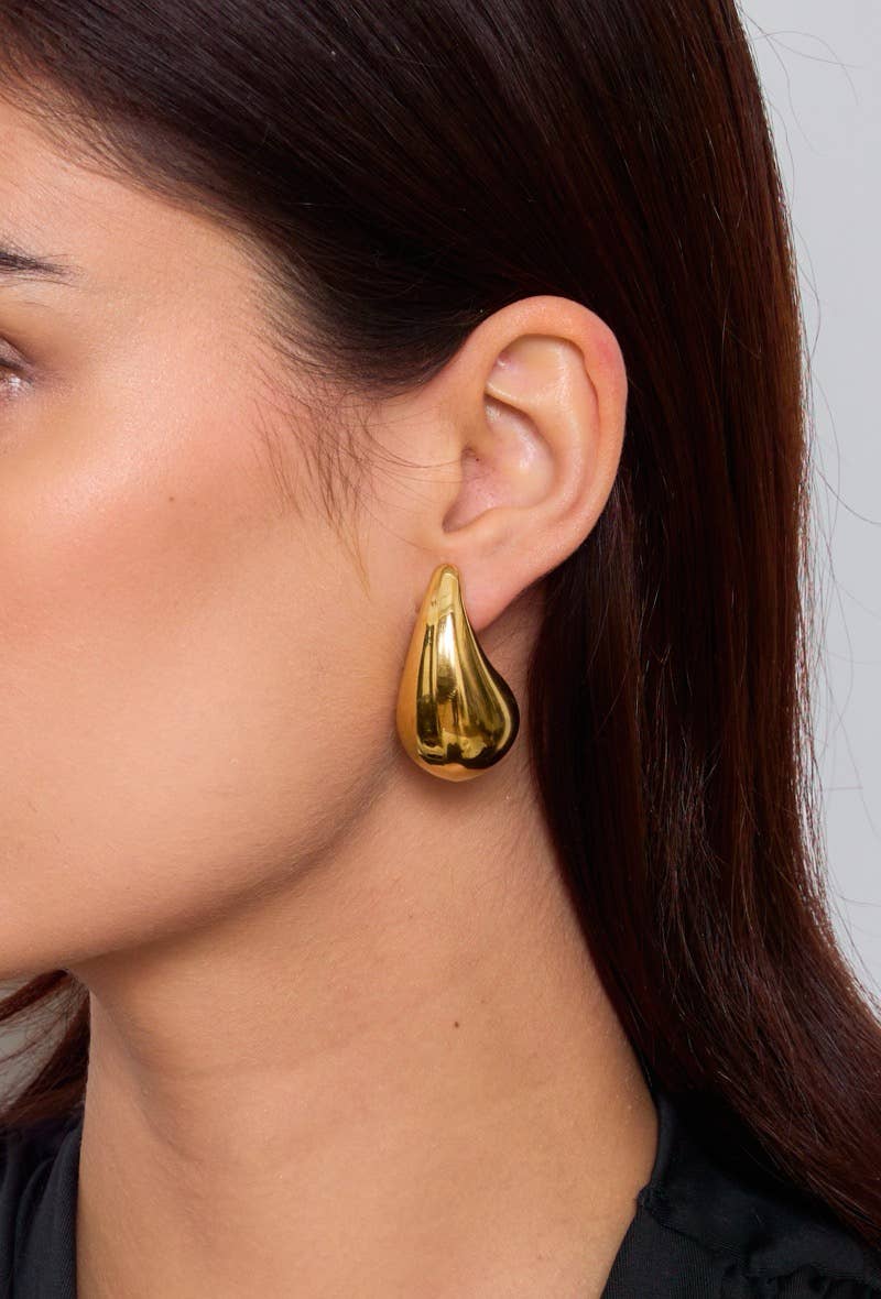 Boucles d'oreilles gouttes d'eau en acier inoxydable 124RX04