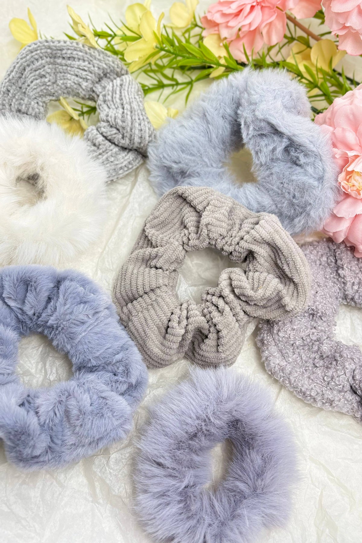 Set of 7 elastic hair scrunchies FQ01-SET