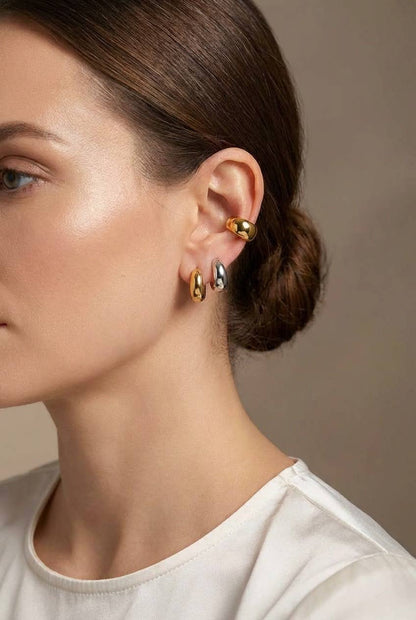 Stainless steel clip-on earrings 124AQ356