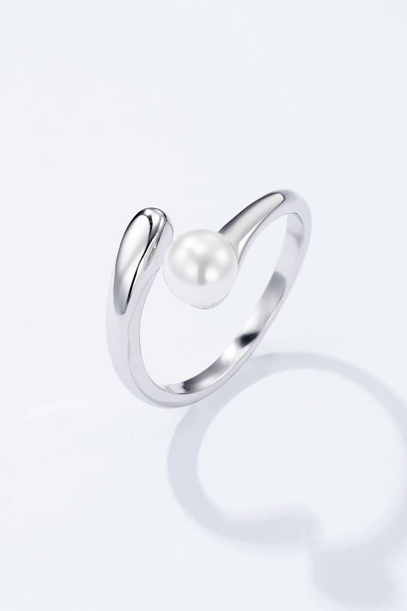 Stainless steel open pearl ring 424AQ106
