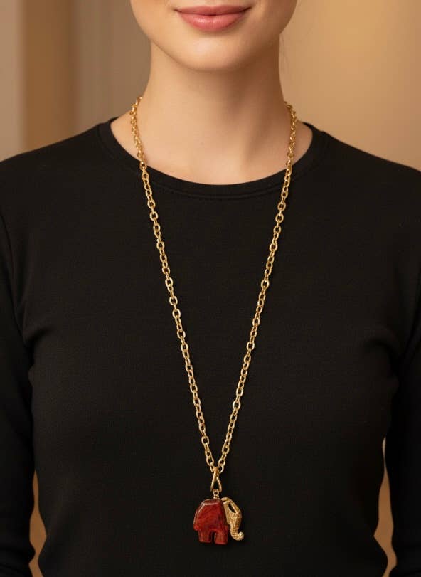 Stainless steel sautoir necklace 224RX86