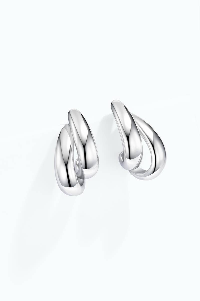 Boucles d’oreilles doubles anneaux en acier 124AQ812