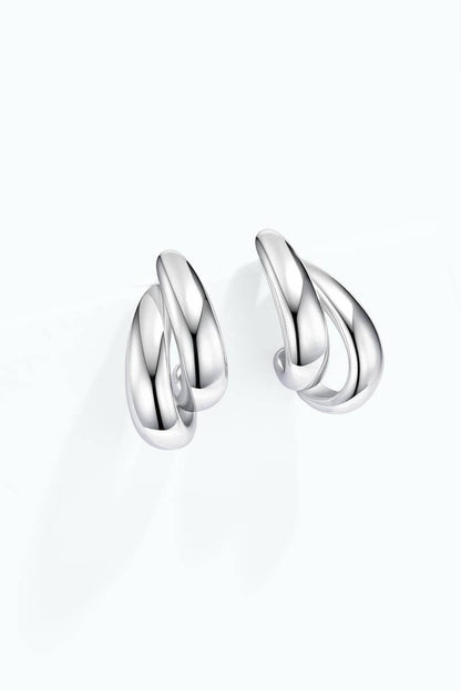 Boucles d’oreilles doubles anneaux en acier 124AQ812