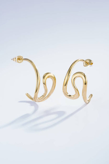 Boucles d'oreilles ondulées en acier inoxydable 124RX07