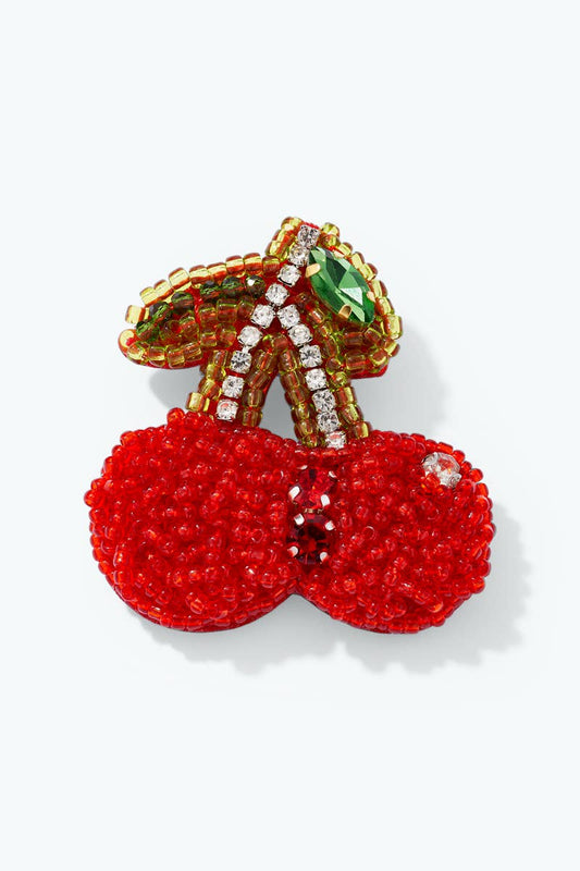 Beaded Cherry Brooch BHY167SY
