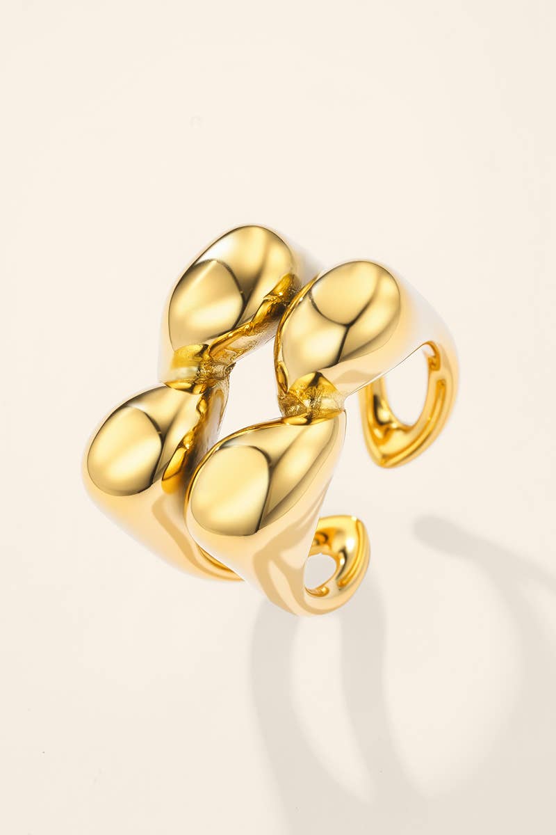 Bague multi-bandes bombées en acier inoxydable 424AQ376