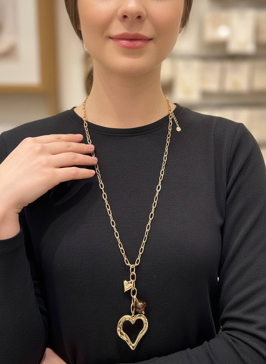 224RX87 stainless steel long necklace
