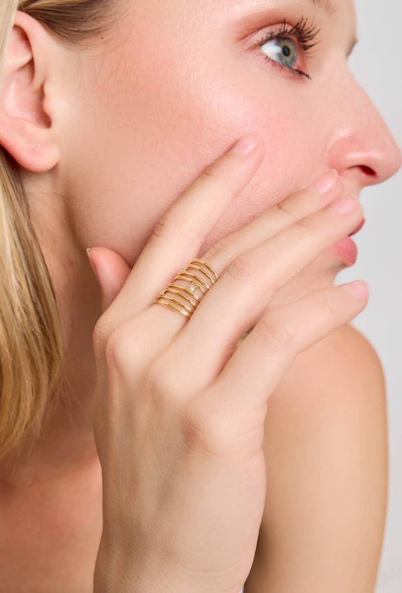 Bague strassées en acier inoxydable 424RX14