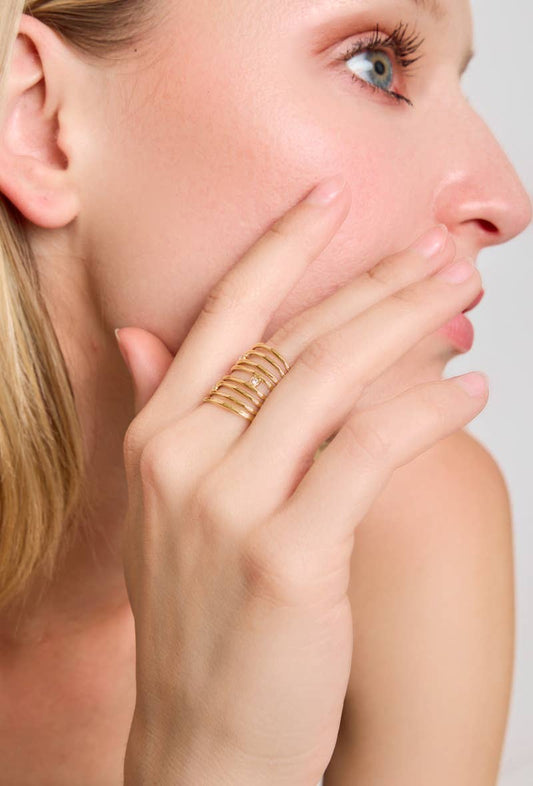 Bague strassées en acier inoxydable 424RX14