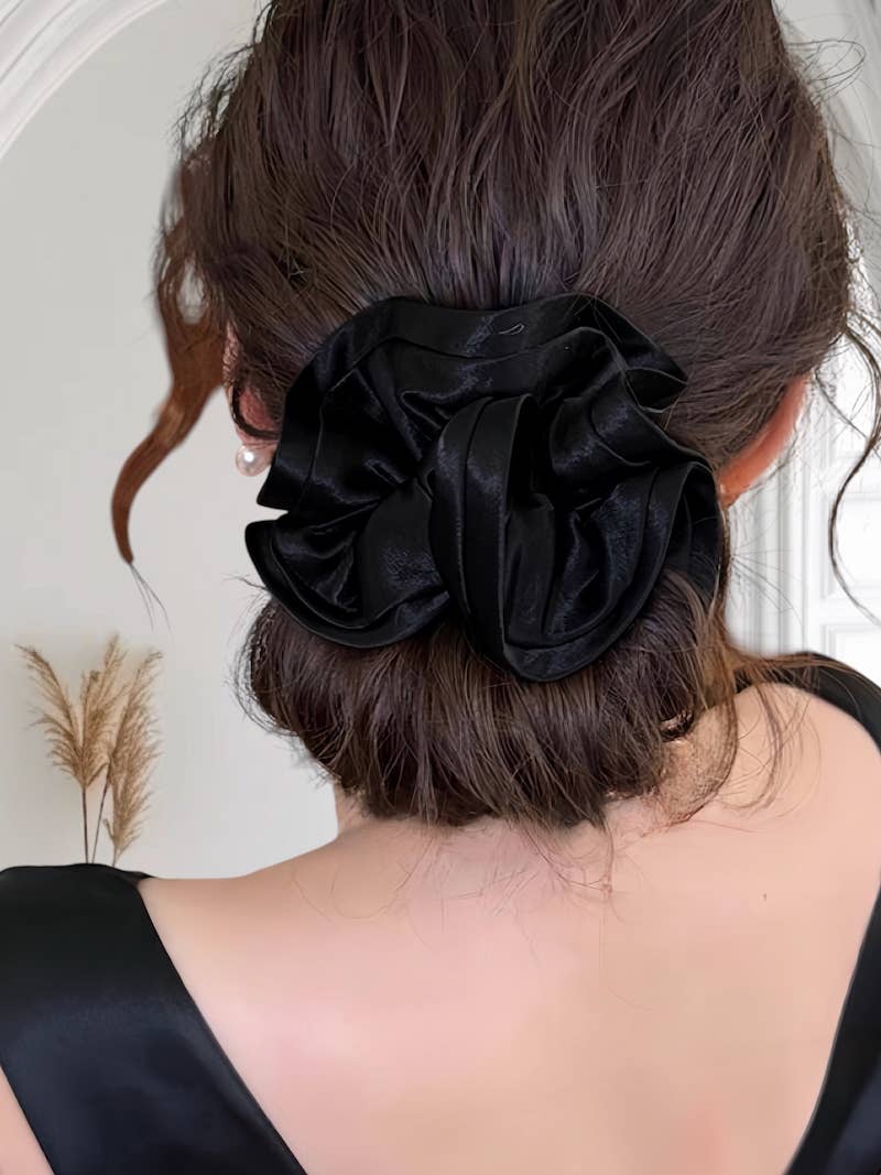 15cm satin ruffled scrunchie FQ52
