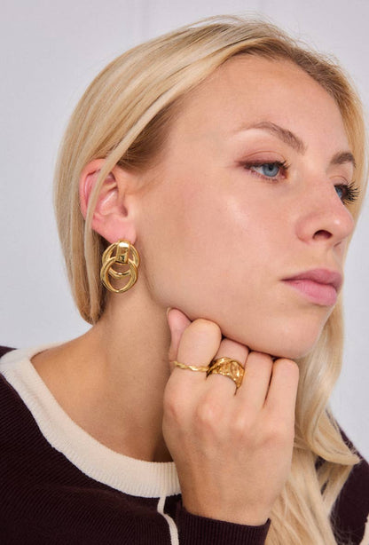 Boucles d'oreille en acier inoxydable 124AQ503
