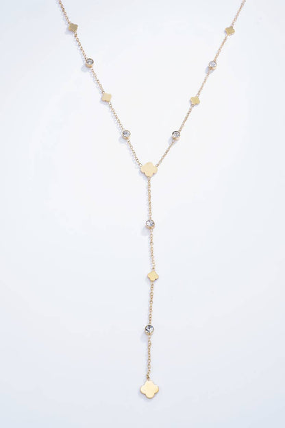 Collier long avec strasses en acier inoxydable 224RX01