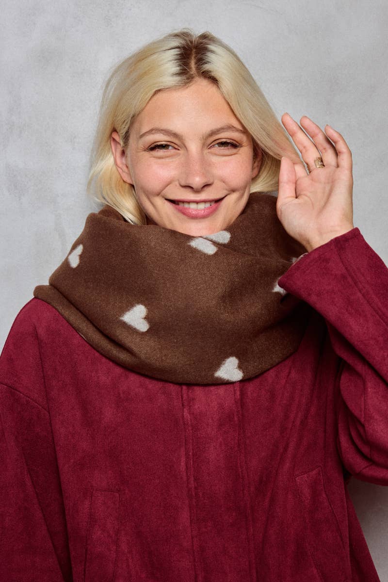 Wool heart pattern scarf FL203DF