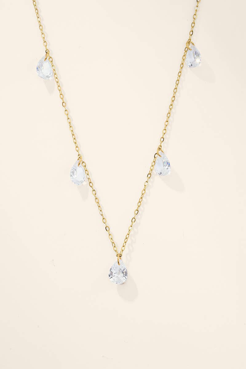 Chaîne de taille zircons goutte en acier inoxydable 524AQ31