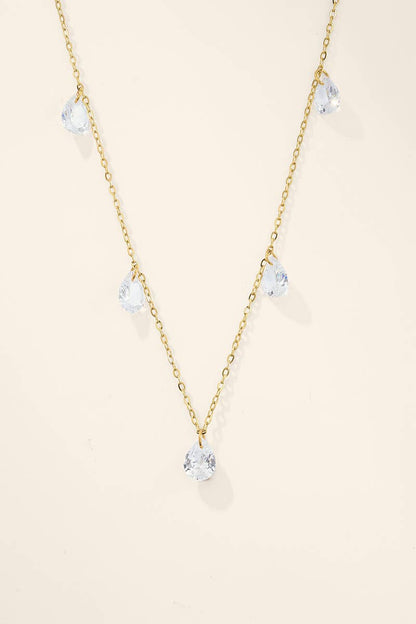 Chaîne de taille zircons goutte en acier inoxydable 524AQ31