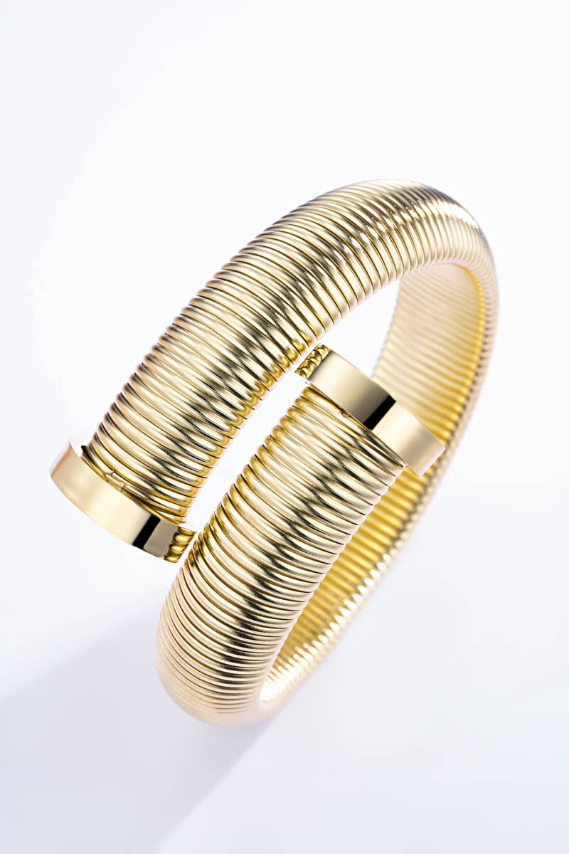 Textured stainless steel bangle bracelet 324AQ66