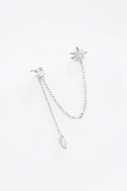 Boucle double piercing étoile en acier inoxydable 124AQ800