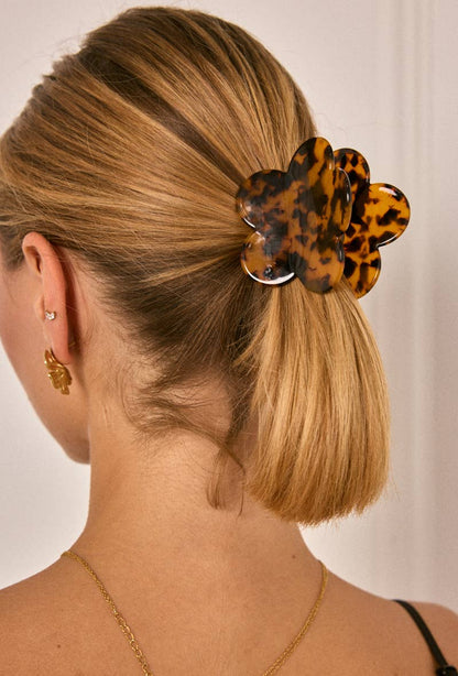 Leopard flower hair clip 7cm YH51M
