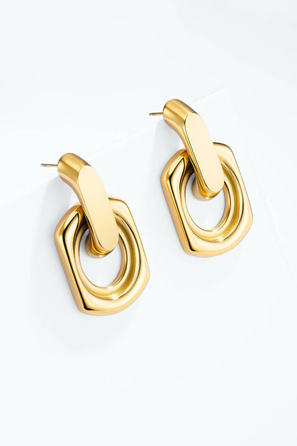 124AQ739 stainless steel geometric earrings