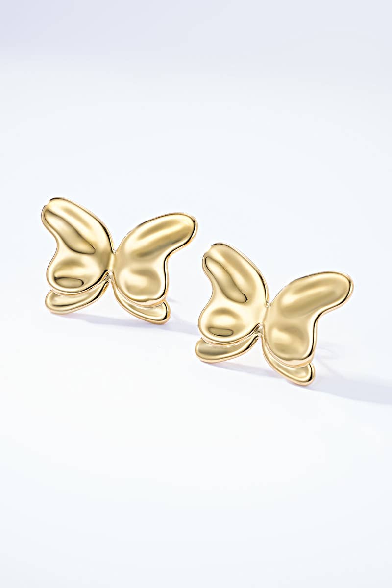 Boucles d'oreilles papillon en acier inoxydable 124AQ161