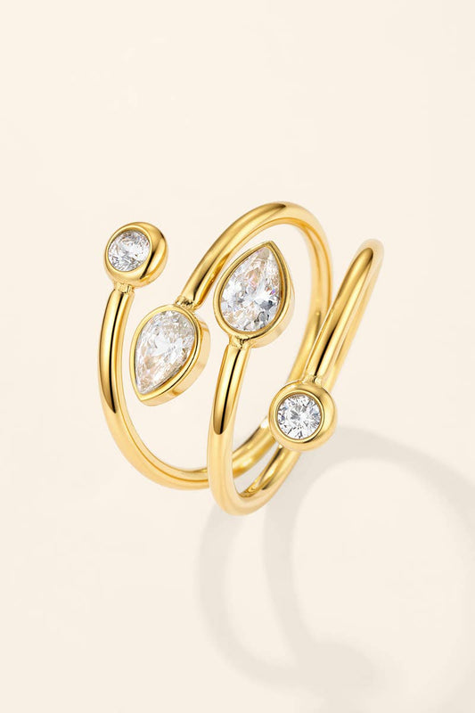 Bague multi-bandes à zircons en acier inoxydable 424AQ510