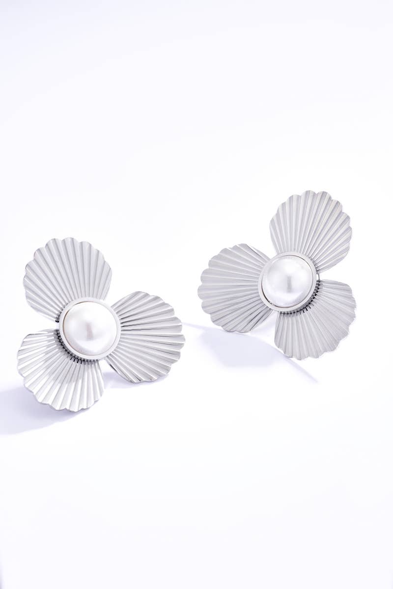 Boucles d'oreilles perles en acier inoxydable 124DY03