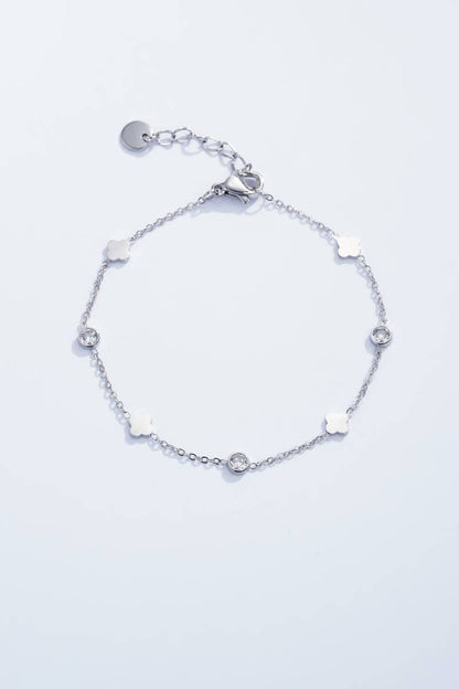 Fine stainless steel bracelet with rhinestones 324AQ09