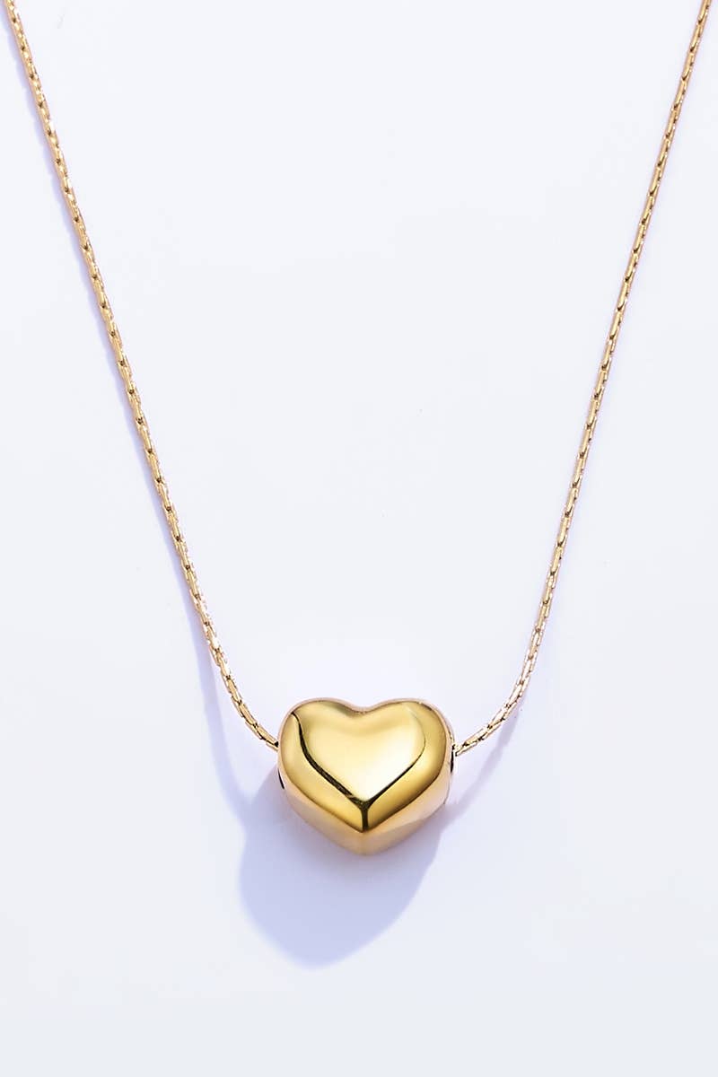 Collier fin cœur en acier inoxydable 224SS029