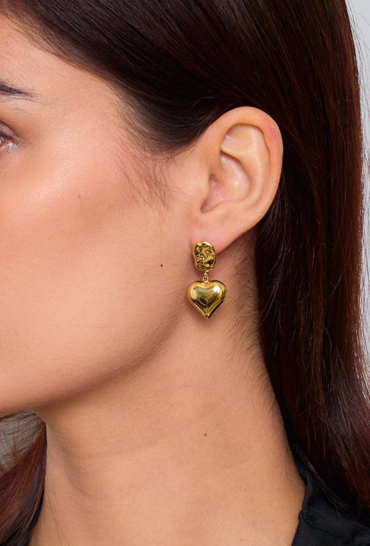 Boucles d'oreilles pendantes cœur 124AQ117