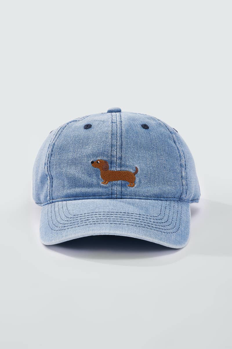 Cotton cap with dog embroidery MJ322HK