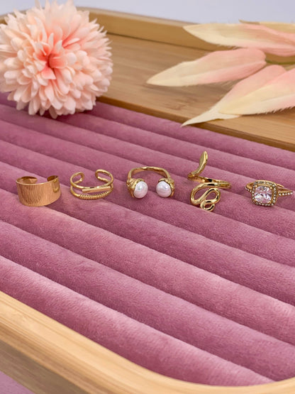 Set of 5 stainless steel rings without display stand SET106